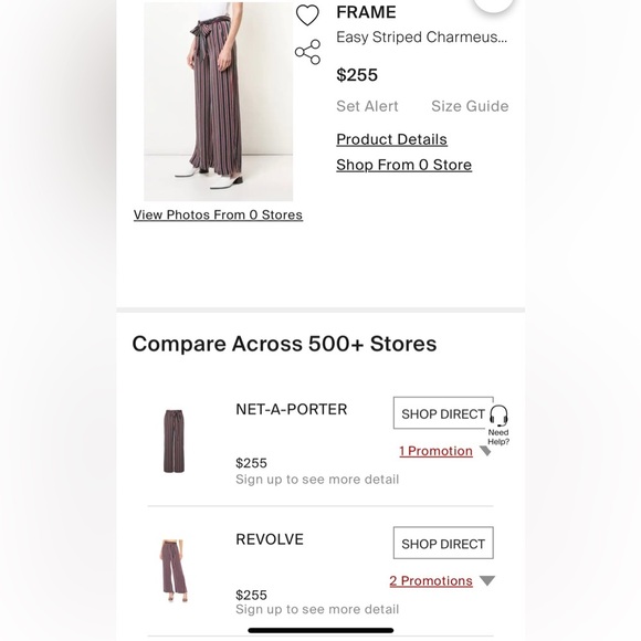 Frame Easy striped charmeuse wild leg pants MEDIUM - Picture 8 of 8